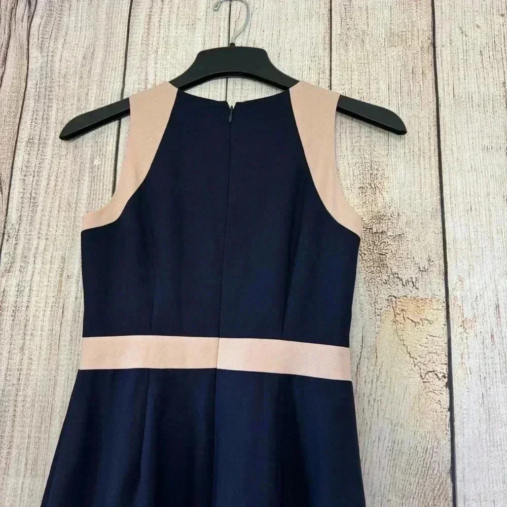 J.Crew Womens Navy Crepe Gwen Sleveless wool dress size 2